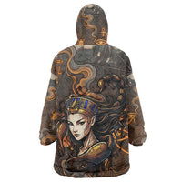 Serket Egyptian Wearable Blanket Hoodie Jeweled Scorpion and Cobweb Motif in Mystical Egyptian