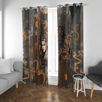 Serket Egyptian Window Curtain Jeweled Scorpion and Cobweb Motif in Mystical Egyptian