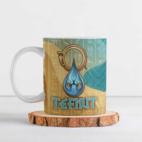 Tefnut Ancient Egyptian Ceramic Mug with Water Drop and Lion Symbol