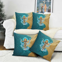 Tefnut Ancient Egyptian Pillow Cover with Water Drop and Lion Symbol