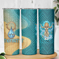 Tefnut Ancient Egyptian Skinny Tumbler with Water Drop and Lion Symbol