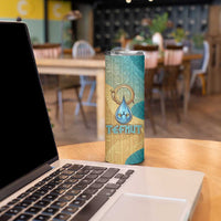 Tefnut Ancient Egyptian Skinny Tumbler with Water Drop and Lion Symbol