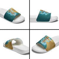 Tefnut Ancient Egyptian Slide Sandals with Water Drop and Lion Symbol