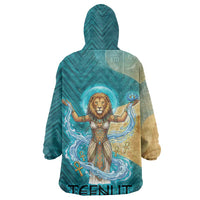 Tefnut Ancient Egyptian Wearable Blanket Hoodie with Water Drop and Lion Symbol