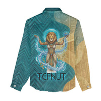 Tefnut Ancient Egyptian Women Casual Shirt with Water Drop and Lion Symbol