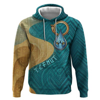 Tefnut Ancient Egyptian Zip Hoodie with Water Drop and Lion Symbol