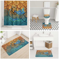 Egyptian Tefnut Fiery Eye Bathroom Set with Roaring Lion in Desert and Water Element
