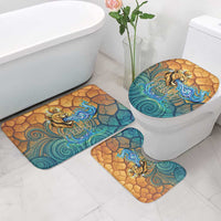 Egyptian Tefnut Fiery Eye Bathroom Set with Roaring Lion in Desert and Water Element