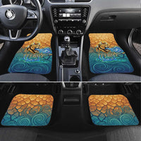 Egyptian Tefnut Fiery Eye Car Mats with Roaring Lion in Desert and Water Element