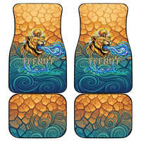 Egyptian Tefnut Fiery Eye Car Mats with Roaring Lion in Desert and Water Element