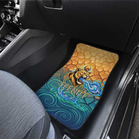 Egyptian Tefnut Fiery Eye Car Mats with Roaring Lion in Desert and Water Element