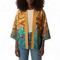 Egyptian Tefnut Fiery Eye Kimono with Roaring Lion in Desert and Water Element