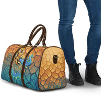 Egyptian Tefnut Fiery Eye Travel Bag with Roaring Lion in Desert and Water Element