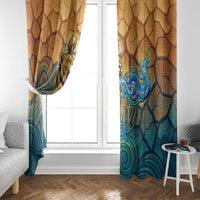 Egyptian Tefnut Fiery Eye Window Curtain with Roaring Lion in Desert and Water Element