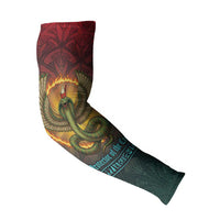 Egyptian Wadjet Winged Cobra Arm Sleeves with Eye of Horus in Fiery Royal Protector Theme