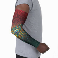 Egyptian Wadjet Winged Cobra Arm Sleeves with Eye of Horus in Fiery Royal Protector Theme