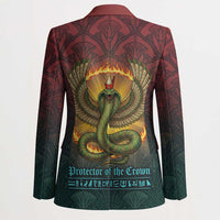 Egyptian Wadjet Winged Cobra Blazer with Eye of Horus in Fiery Royal Protector Theme