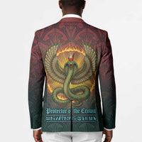 Egyptian Wadjet Winged Cobra Blazer with Eye of Horus in Fiery Royal Protector Theme