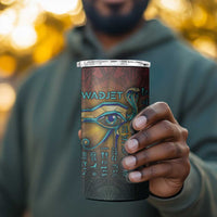 Egyptian Wadjet Winged Cobra 4 in 1 Can Cooler Tumbler with Eye of Horus in Fiery Royal Protector Theme