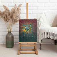 Egyptian Wadjet Winged Cobra Canvas Wall Art with Eye of Horus in Fiery Royal Protector Theme