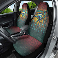 Egyptian Wadjet Winged Cobra Car Seat Cover with Eye of Horus in Fiery Royal Protector Theme
