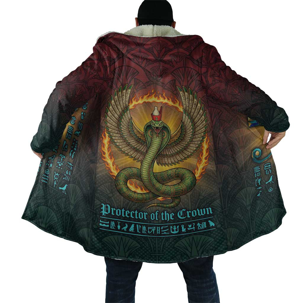 Egyptian Wadjet Winged Cobra Cloak with Eye of Horus in Fiery Royal Protector Theme