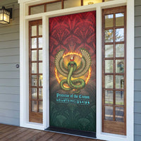 Egyptian Wadjet Winged Cobra Door Cover with Eye of Horus in Fiery Royal Protector Theme