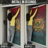 Egyptian Wadjet Winged Cobra Door Cover with Eye of Horus in Fiery Royal Protector Theme