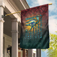 Egyptian Wadjet Winged Cobra Garden Flag with Eye of Horus in Fiery Royal Protector Theme