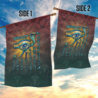 Egyptian Wadjet Winged Cobra Garden Flag with Eye of Horus in Fiery Royal Protector Theme