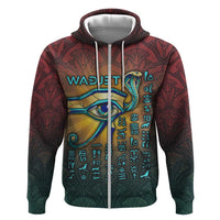 Egyptian Wadjet Winged Cobra Hoodie with Eye of Horus in Fiery Royal Protector Theme