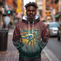 Egyptian Wadjet Winged Cobra Hoodie with Eye of Horus in Fiery Royal Protector Theme