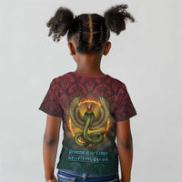 Egyptian Wadjet Winged Cobra Kid T shirt with Eye of Horus in Fiery Royal Protector Theme