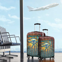 Egyptian Wadjet Winged Cobra Luggage Cover with Eye of Horus in Fiery Royal Protector Theme