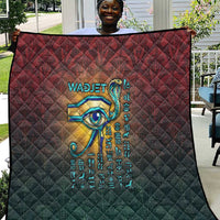 Egyptian Wadjet Winged Cobra Quilt with Eye of Horus in Fiery Royal Protector Theme