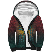 Egyptian Wadjet Winged Cobra Sherpa Hoodie with Eye of Horus in Fiery Royal Protector Theme