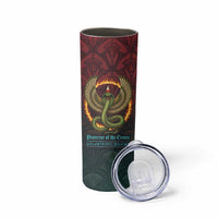 Egyptian Wadjet Winged Cobra Skinny Tumbler with Eye of Horus in Fiery Royal Protector Theme