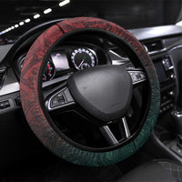 Egyptian Wadjet Winged Cobra Steering Wheel Cover with Eye of Horus in Fiery Royal Protector Theme