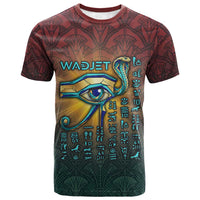 Egyptian Wadjet Winged Cobra T shirt with Eye of Horus in Fiery Royal Protector Theme