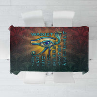 Egyptian Wadjet Winged Cobra Tablecloth with Eye of Horus in Fiery Royal Protector Theme
