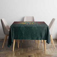 Egyptian Wadjet Winged Cobra Tablecloth with Eye of Horus in Fiery Royal Protector Theme