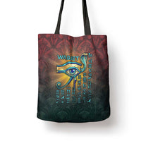 Egyptian Wadjet Winged Cobra Tote Bag with Eye of Horus in Fiery Royal Protector Theme