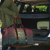 Egyptian Wadjet Winged Cobra Travel Bag with Eye of Horus in Fiery Royal Protector Theme
