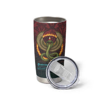 Egyptian Wadjet Winged Cobra Tumbler Cup with Eye of Horus in Fiery Royal Protector Theme