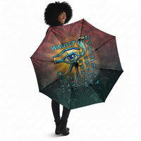 Egyptian Wadjet Winged Cobra Umbrella with Eye of Horus in Fiery Royal Protector Theme