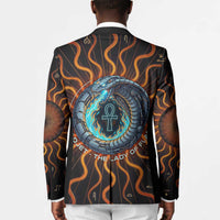 Wadjet Fiery Serpent Blazer Egyptian Ankh Symbol in Dark Flame Protector Theme