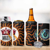 Wadjet Fiery Serpent 4 in 1 Can Cooler Tumbler Egyptian Ankh Symbol in Dark Flame Protector Theme