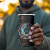 Wadjet Fiery Serpent 4 in 1 Can Cooler Tumbler Egyptian Ankh Symbol in Dark Flame Protector Theme