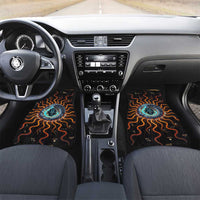 Wadjet Fiery Serpent Car Mats Egyptian Ankh Symbol in Dark Flame Protector Theme