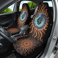 Wadjet Fiery Serpent Car Seat Cover Egyptian Ankh Symbol in Dark Flame Protector Theme